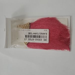 Pink Fringe Earrings